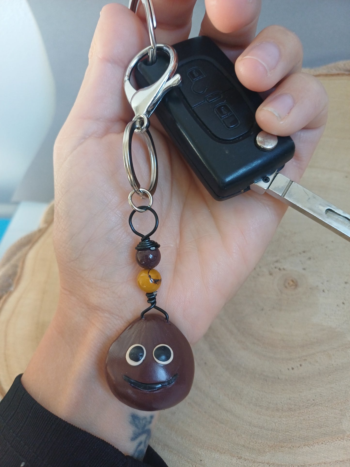 Porte-clé Châtaigne & Mookaite – édition limitée