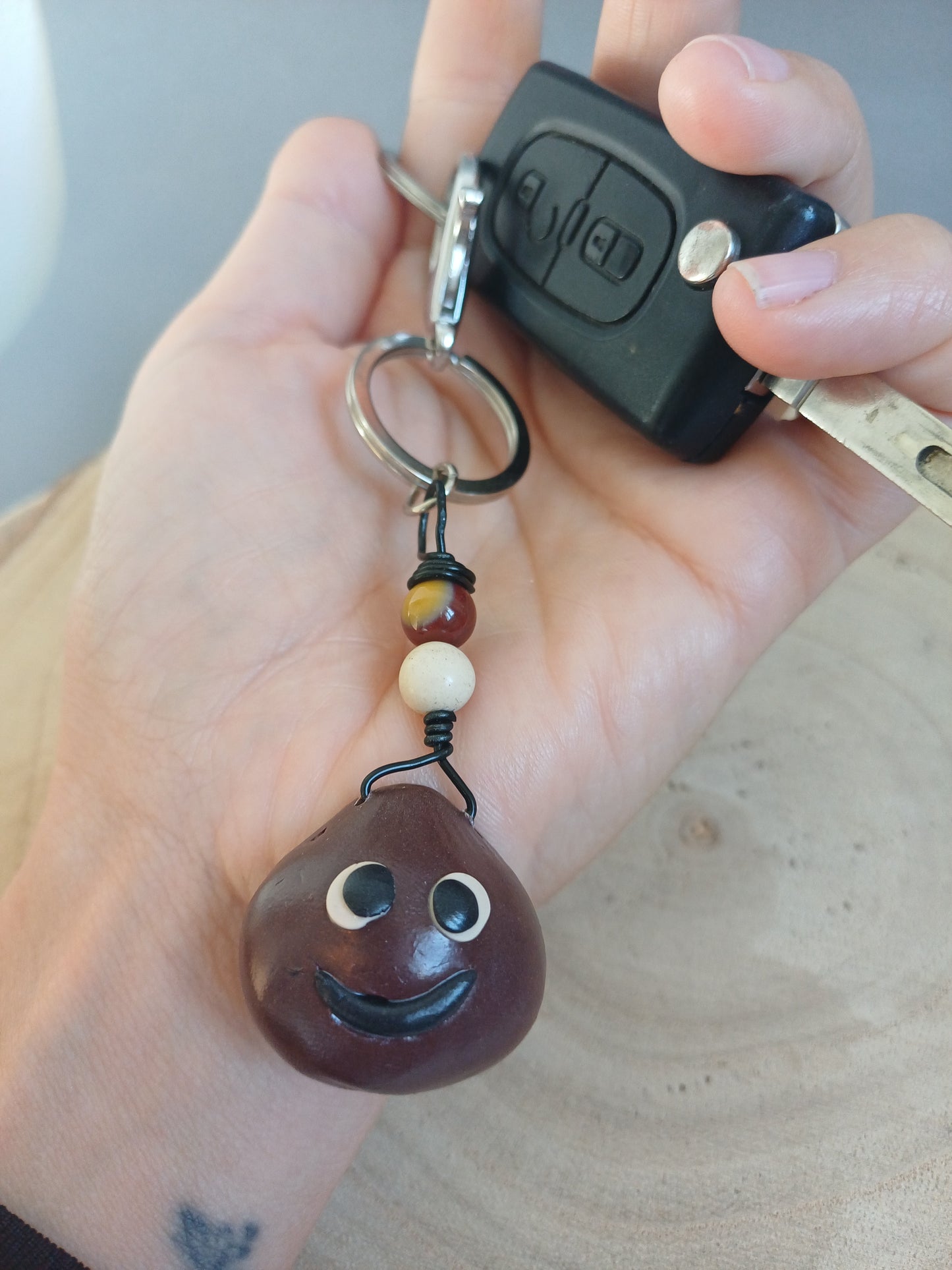 Porte-clé Châtaigne & Mookaite – édition limitée