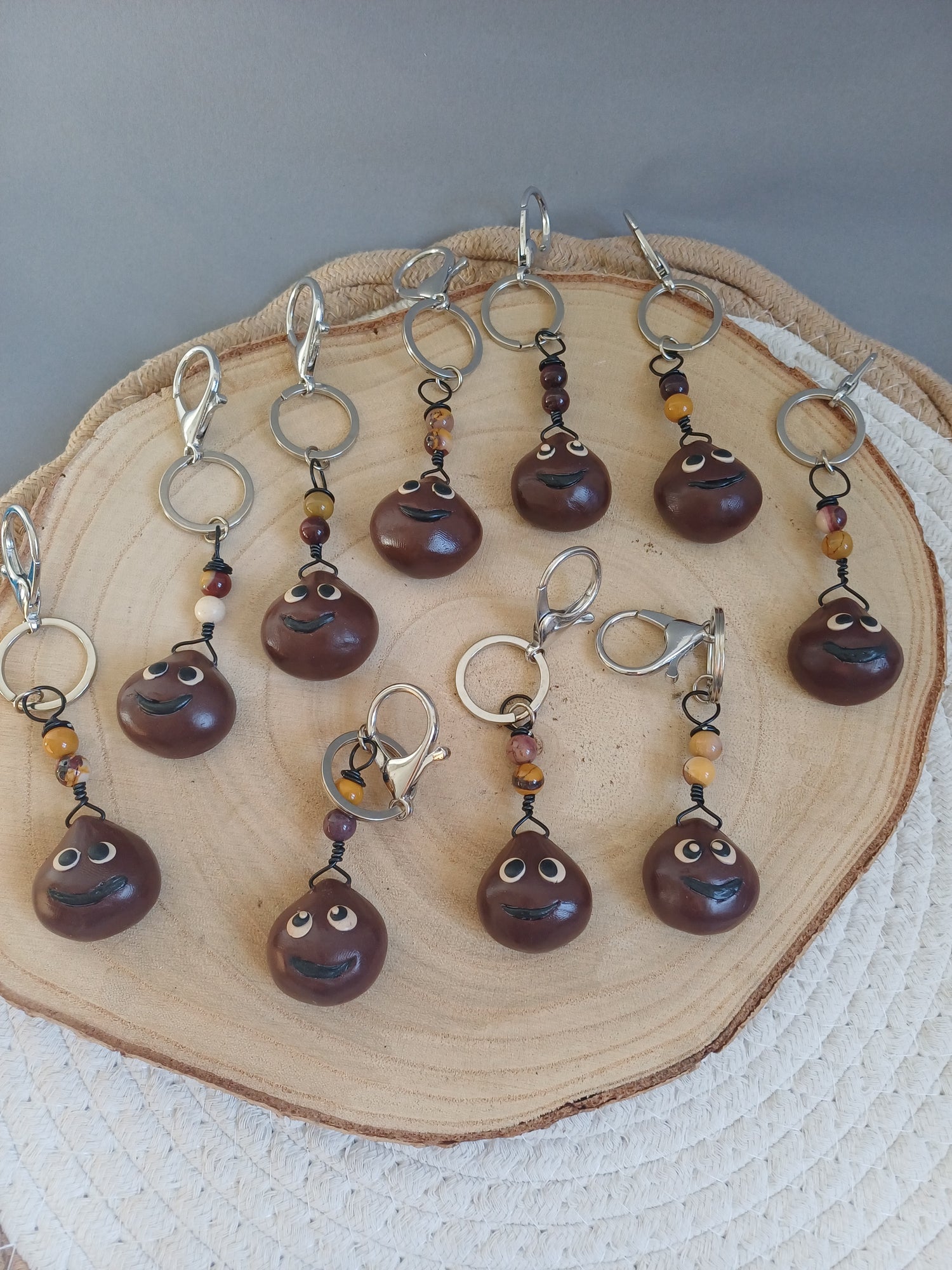 Collection Porte-clés – Châtaigne & Mookaite