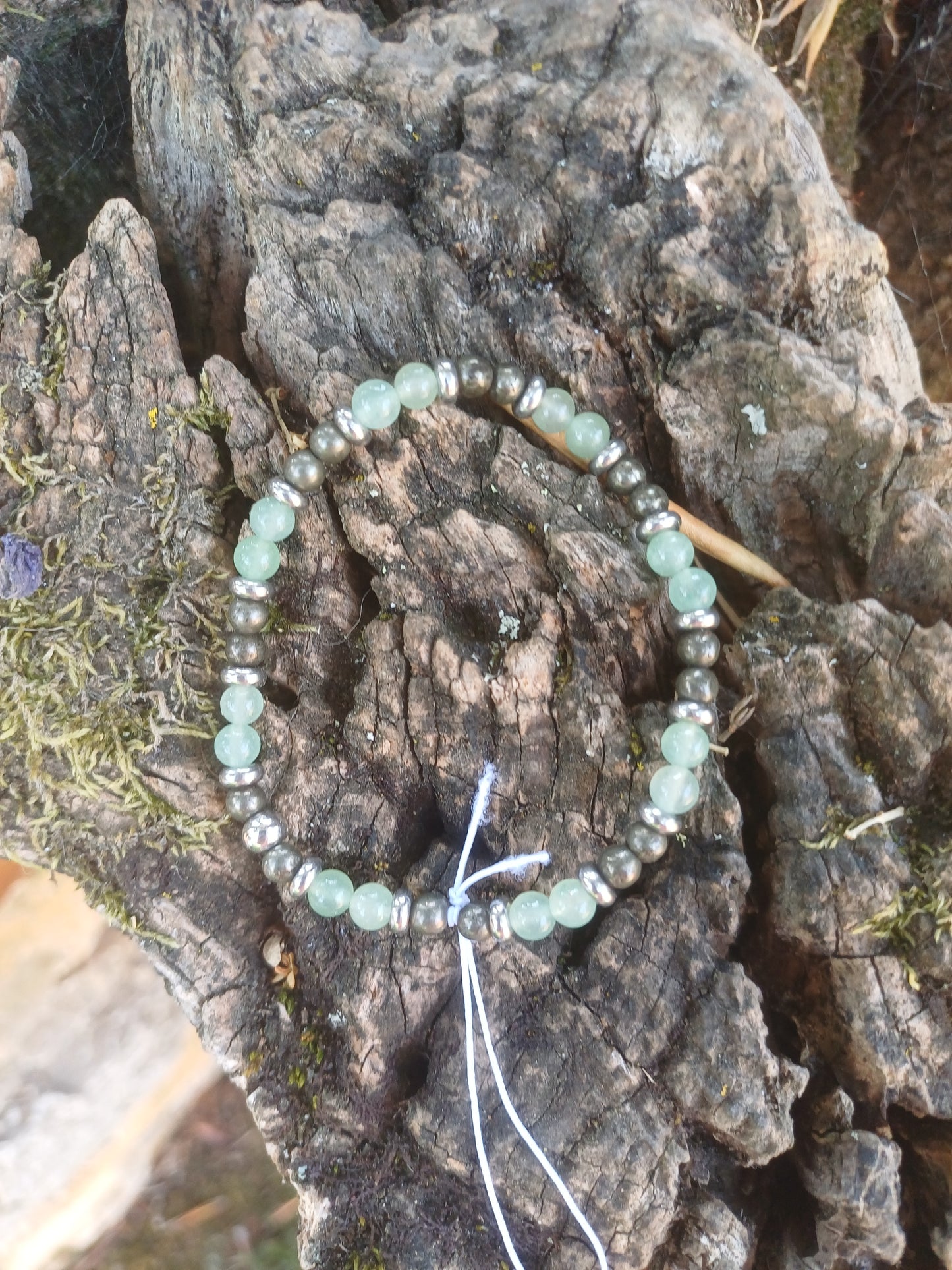 Bracelet : pyrite et aventurine verte
