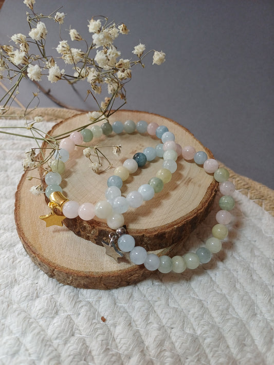 Bracelet en Morganite naturelle - Pierre d’Amour et d’Équilibre