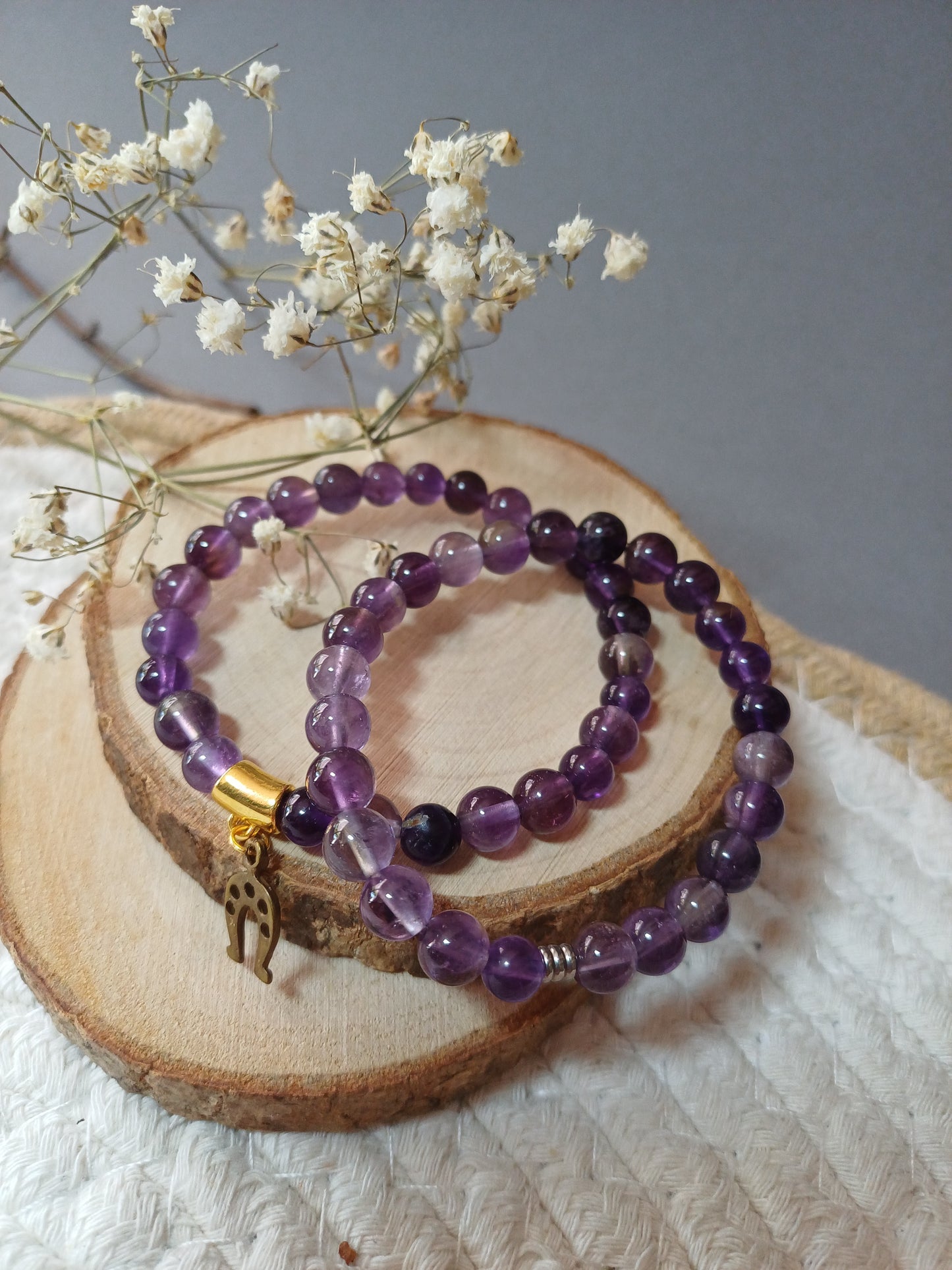 Bracelet en Améthyste naturelle — Pierre de Sérénité et d’Harmonie