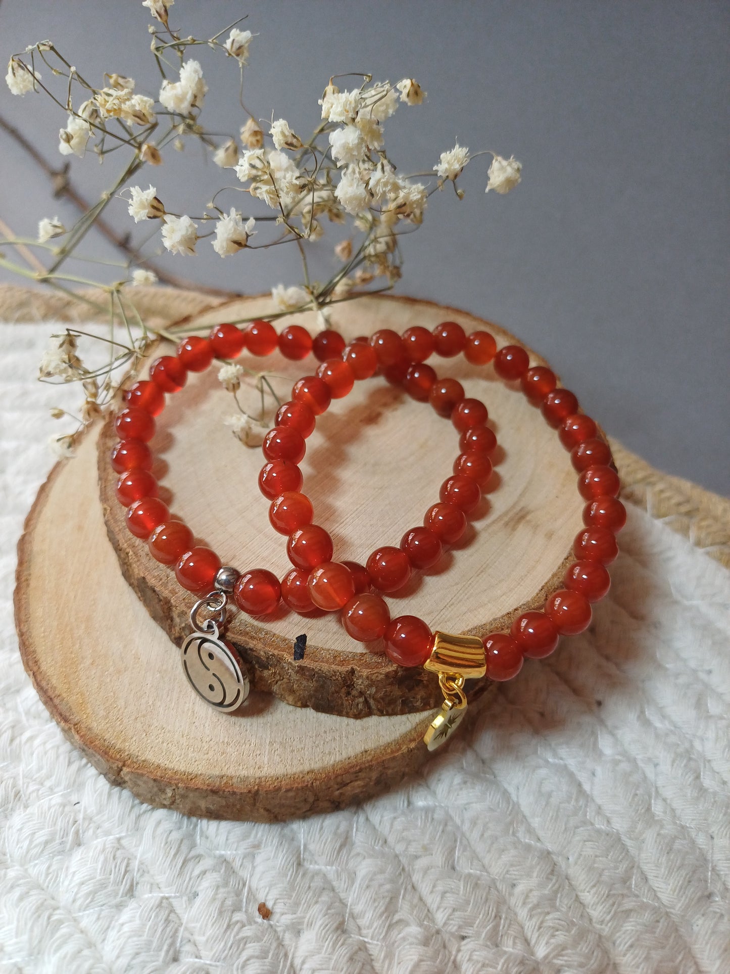 Bracelet en Cornaline naturelle - Pierre de Vitalité et de Confiance