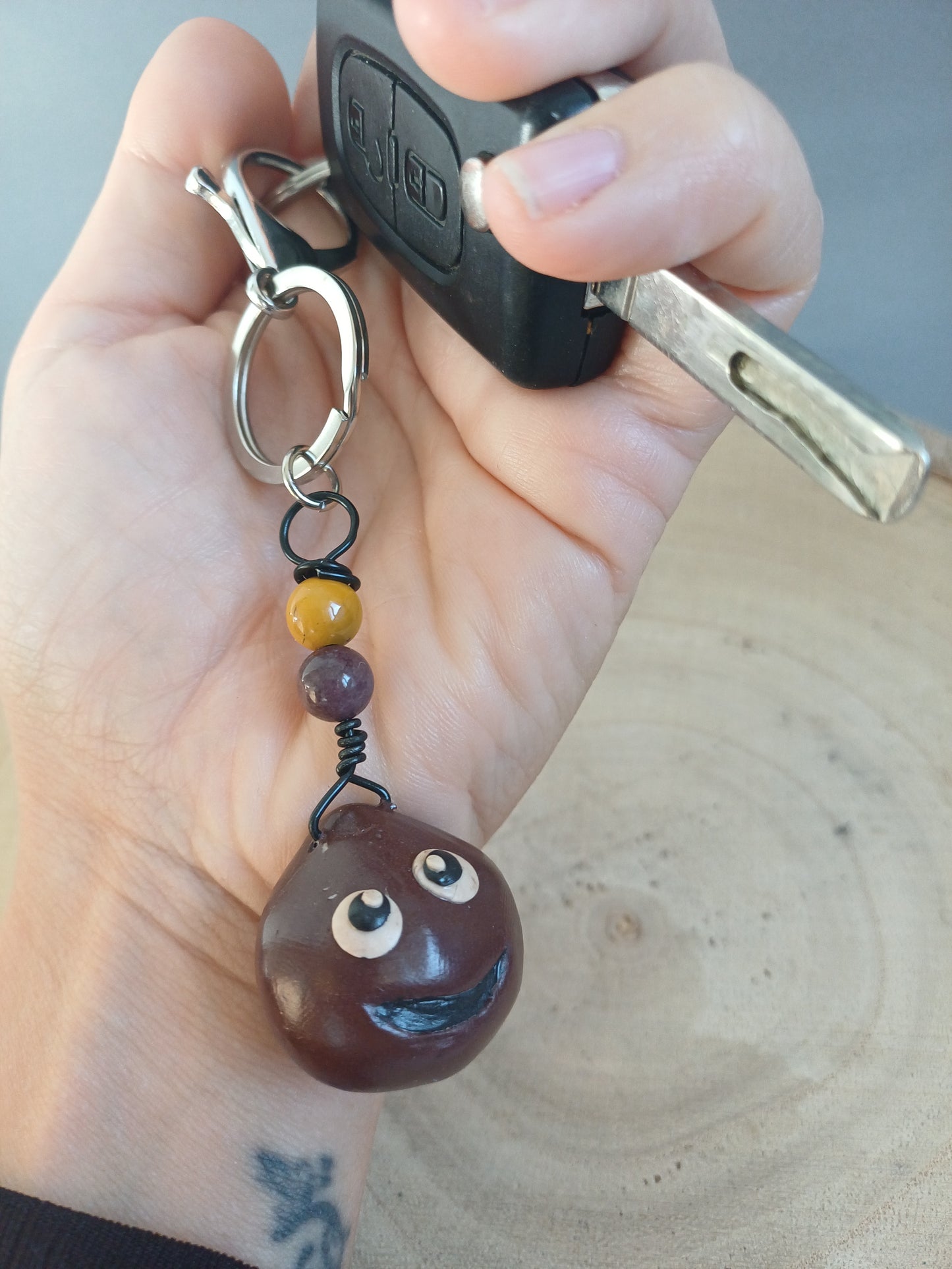 Porte-clé Châtaigne & Mookaite – édition limitée