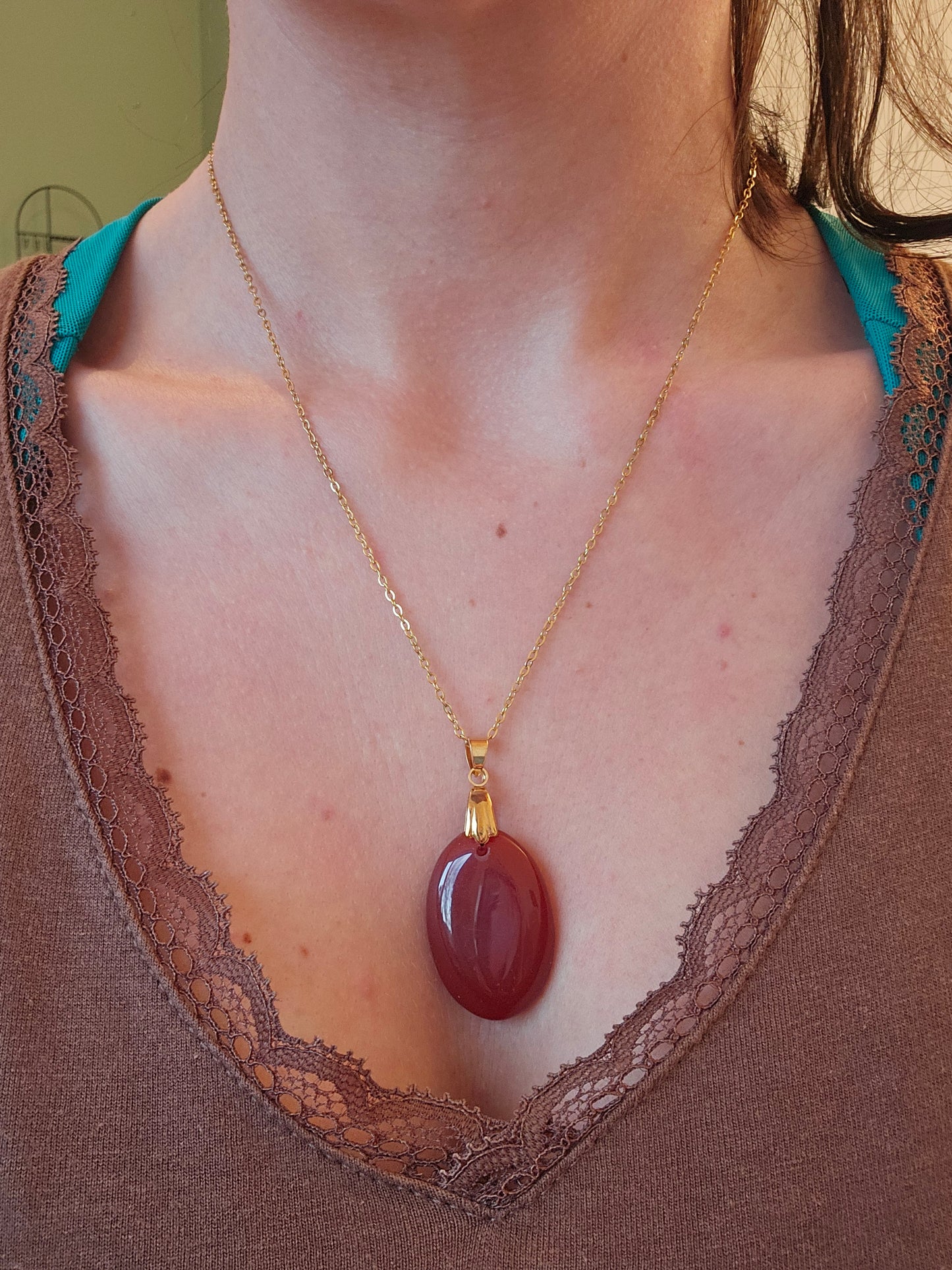Pendentif en cornaline