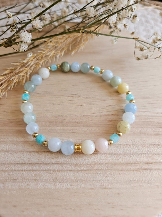 Bracelet Morganite & Amazonite – Douceur du cœur & apaisement intérieur