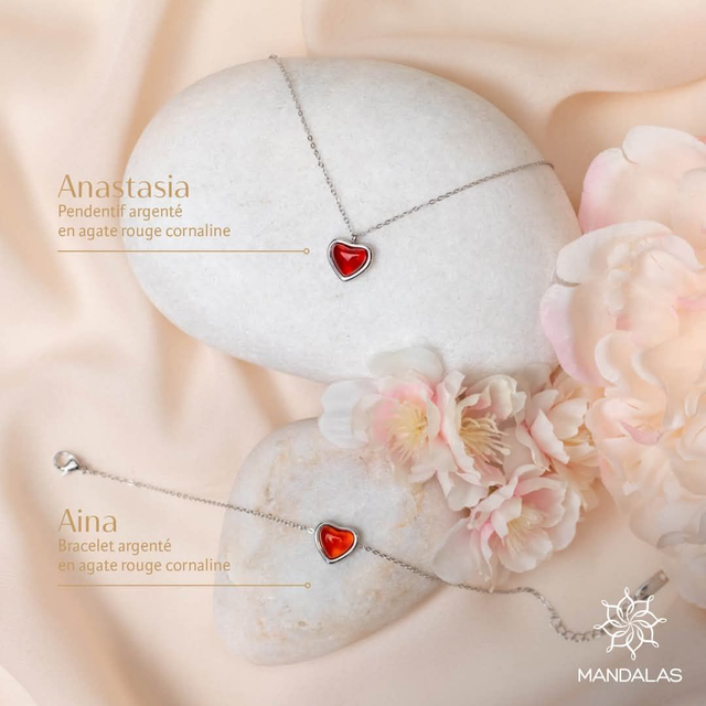 Bracelet Aina - Agate rouge Cornaline