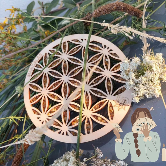 Fleur de vie incrémentée d'ambre