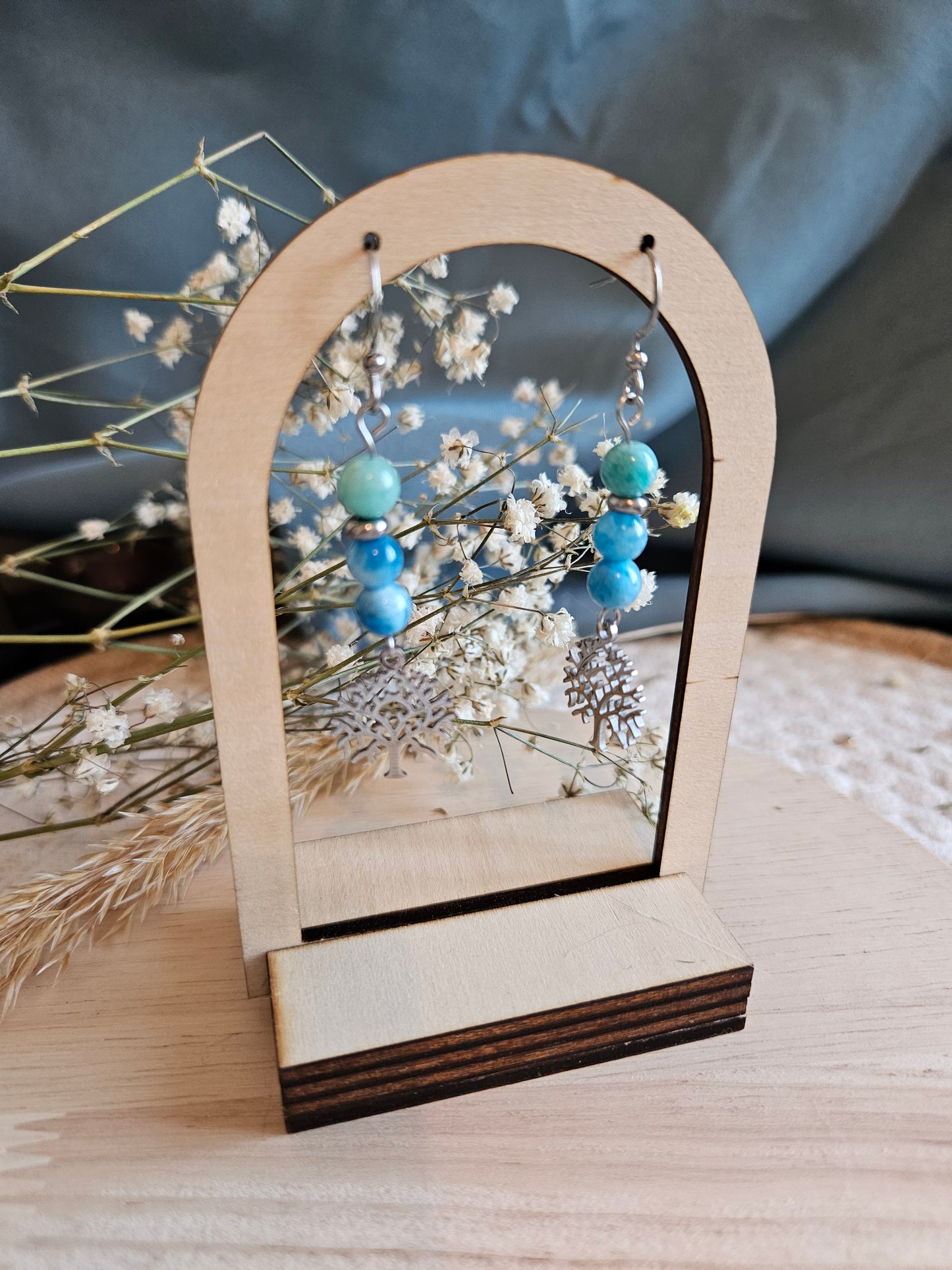 Boucles d’oreilles Apatite & Amazonite – Expression & fluidité