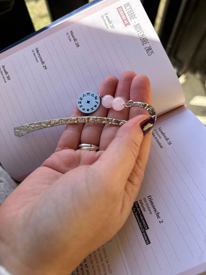 Marque page - Quartz rose